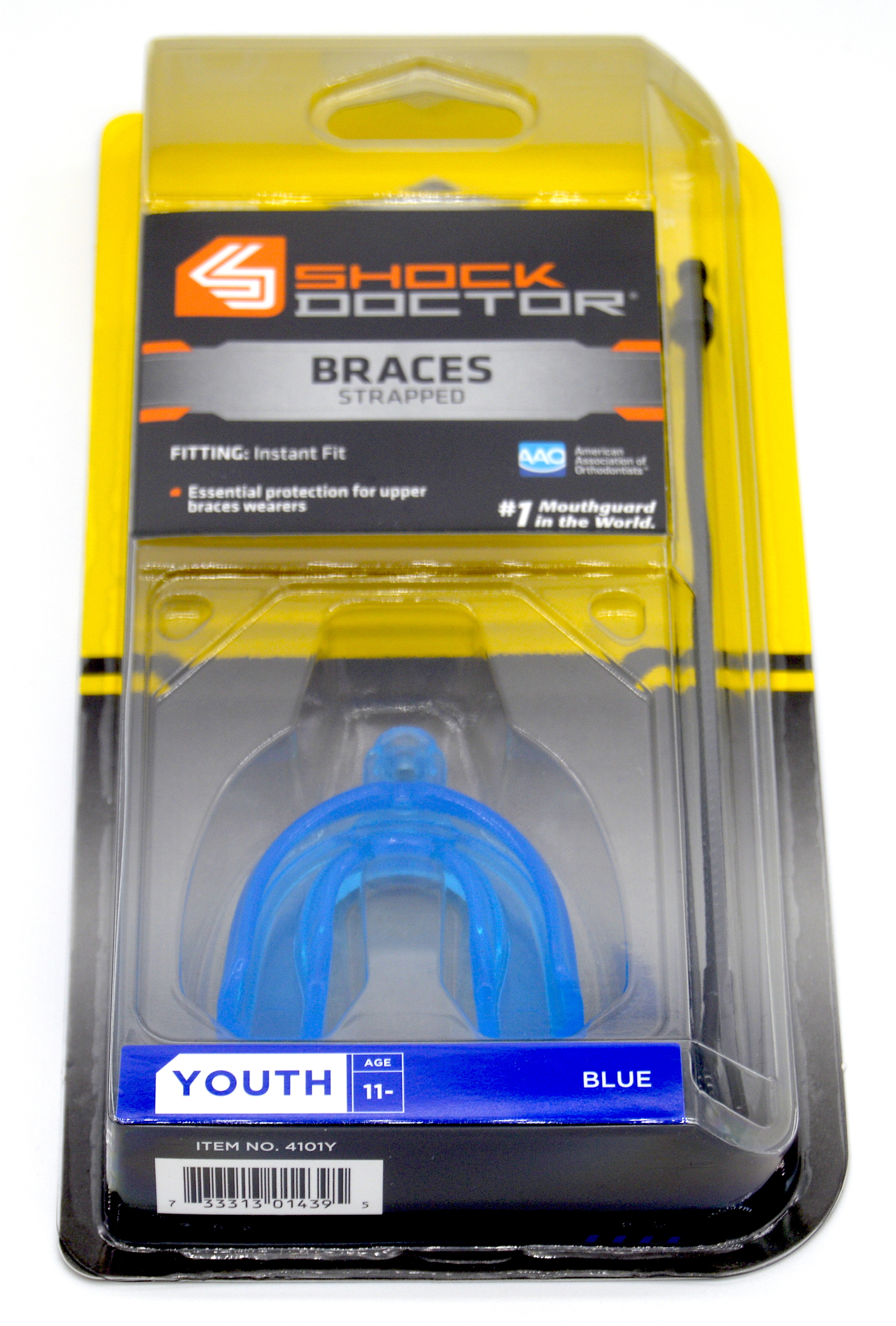 Shock Doctor Braces Mouthguard Youth 11- Strapped/Strapless, Blue/Red/Green 